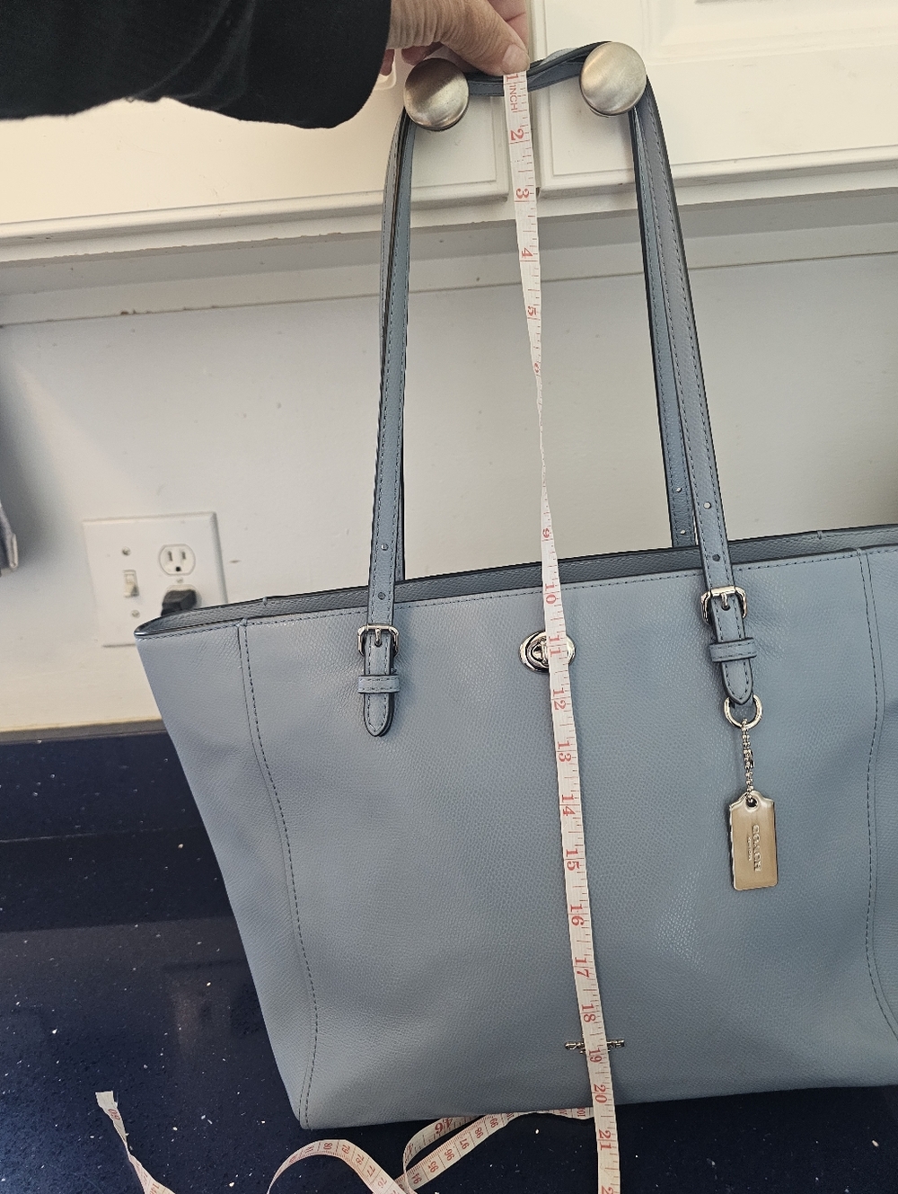 Coach Turnlock Tote In Beautiful Blue Color 37142 - Picture 4 of 13